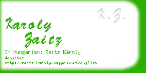 karoly zaitz business card